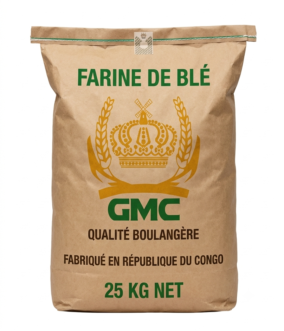 Sac de farine GMC 25 kilogrammes.