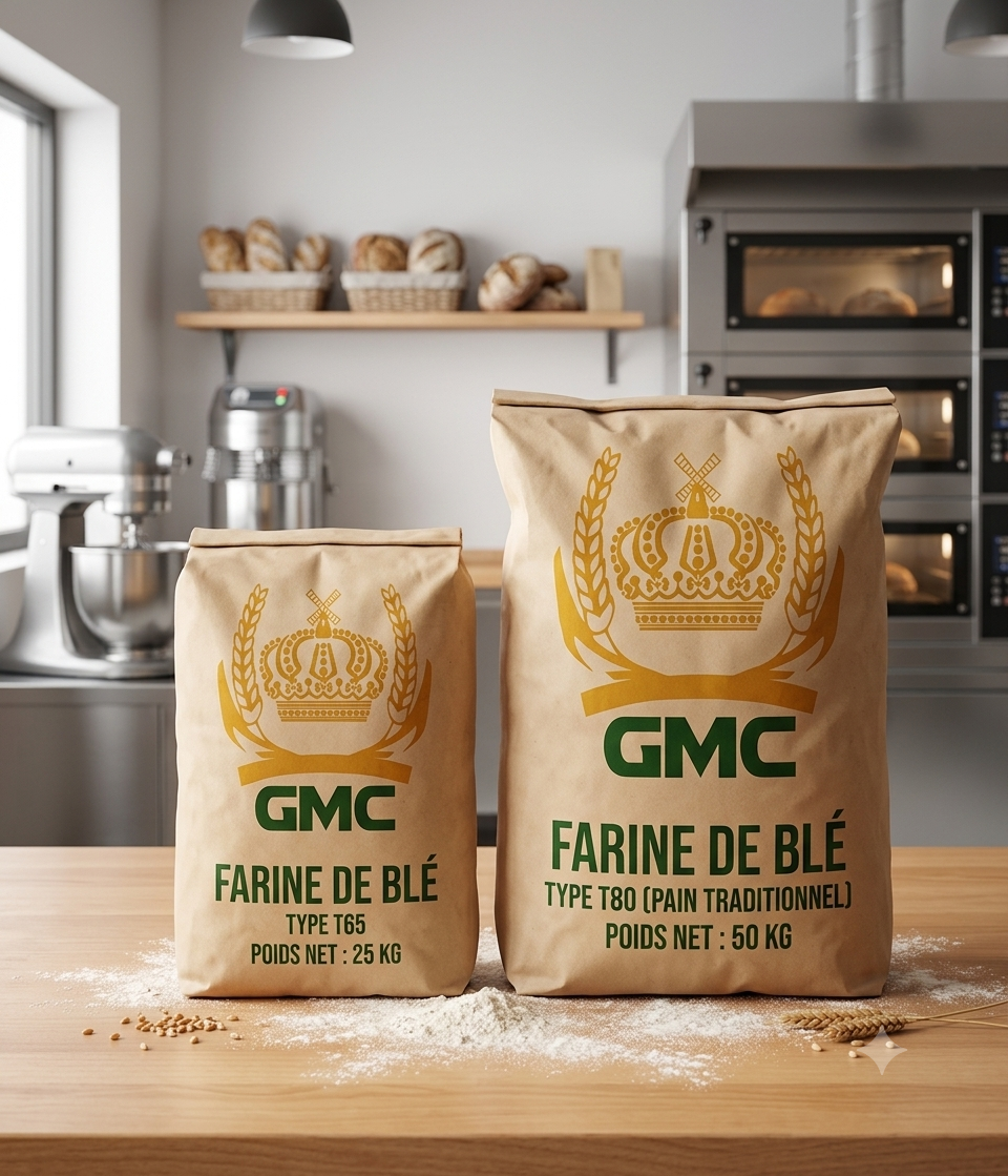 Sacs GMC de différents formats présentés en atelier.